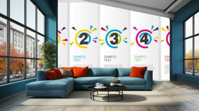 Colorful infographics design vector layout business success concept 1 2 3 4 5 circle shapes option step Wall mural