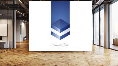 Greece cube flag white background vector Wall mural