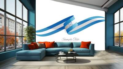 Honduran flag ribbon vector illustration. Honduras flag ribbon on abstract isolated on white color background Wall mural