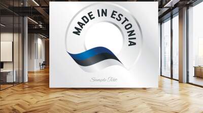 Made in Estonia transparent logo icon silver background Wall mural