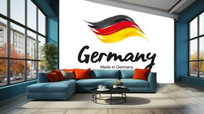 Made in Germany handwritten flag ribbon typography lettering logo label banner Wall mural