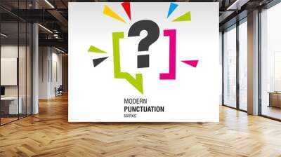 Question mark modern colorful punctuation sign icon sticker Wall mural