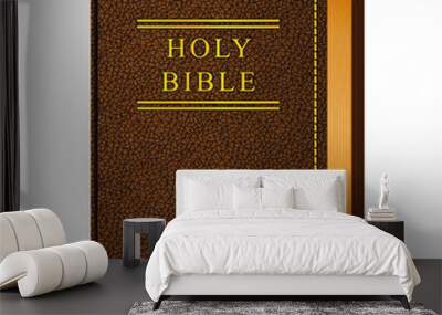 Holy Bible. Vector Vintage Leather Brown Book Wall mural