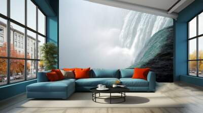 Close View from the edge at the water flow of the Niagara Falls Wall mural