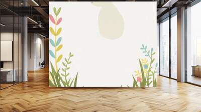 2d flat colorful Easter invitation card white background,Generative AI Wall mural