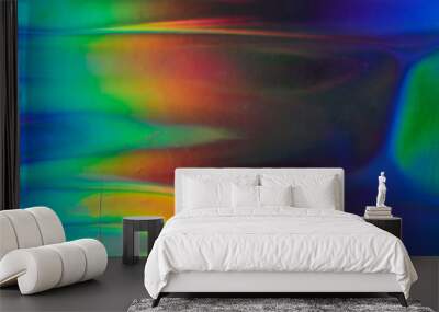 Abstract background of holographic strings of all rainbow colors. Holographic foil texture.
 Wall mural