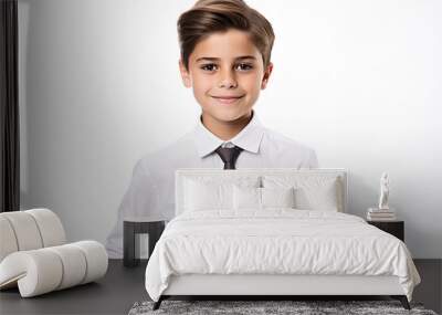 Business boy isolated on white. Wall mural