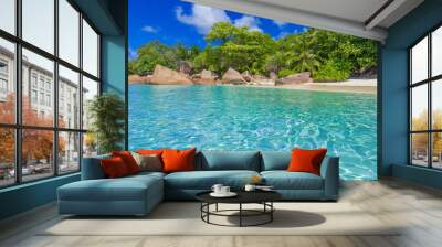 Anse Lazio - Paradise beach in Seychelles, island Praslin Wall mural