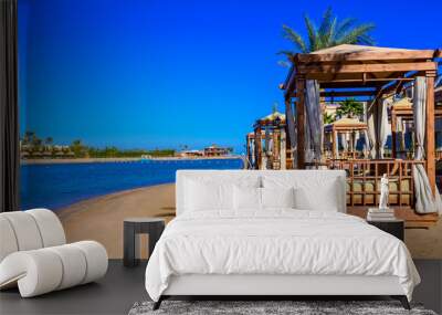 Relaxing at beach at white beach - travel destination for vacation - Hurghada, Red Sea, Egypt Wall mural