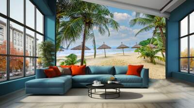 Tien Sa Beach - paradise beach at tropical coast scenery in Da Nang - travel destination in Vietnam Wall mural