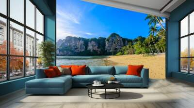 Tonsai beach  - about 5 minutes walk from Railay Beach - at Ao Nang - paradise coast scenery in Krabi province, Thailand - Tropical travel destination Wall mural