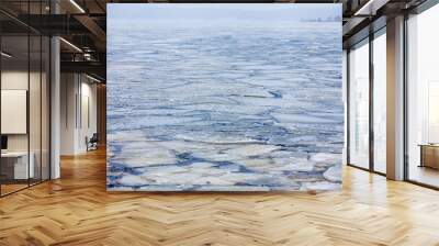 Drifting ice floes. Melting ice. Wall mural