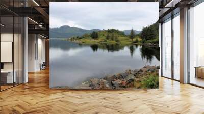 a view of a loch in scotland near edinburgh Wall mural