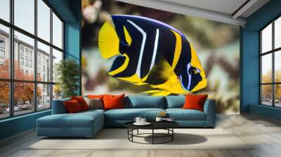 A view of an Angel Fish in the sea Wall mural