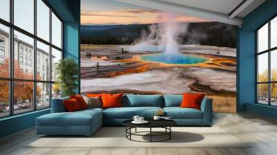 A view of Yellowstone National Park in America Wall mural