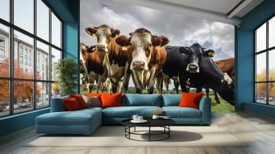 Cows on a white background Wall mural