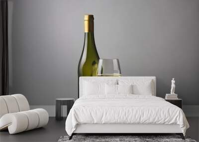 wine bottle and glass Wall mural