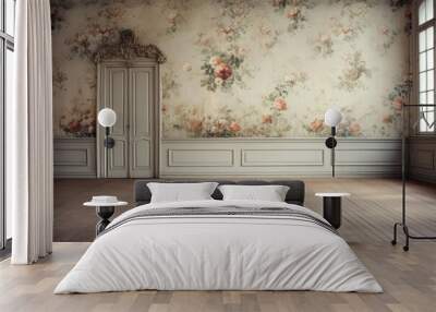 Empty interior room with luxury wallpaper. Wall mural