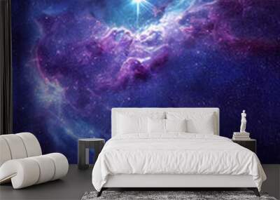 HD wallpaper space nebula stars universe colorful dark blue rendering Generative AI Content by Midjourney Wall mural