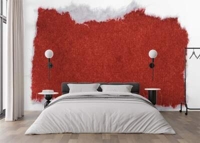 red paper sticker isolated with torn edges Wall mural