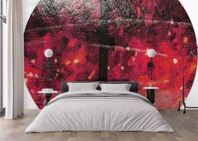 round crumpled and torn holographic foil sticker isolated Wall mural