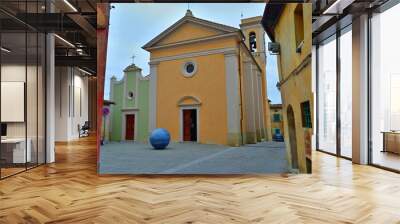 cityscape of ghizzano, a small colorful village in the municipality of peccioli in pisa, tuscany, it Wall mural