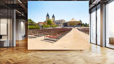 Old historical church in Medjugorje in Bosnia and Herzegovina. Wall mural