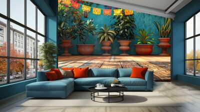 Cinco de Mayo festival with podium background Wall mural