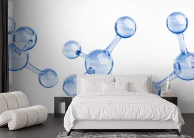 model of a glass methane molecule. abstract molecular shape isolated on background. 3d illustration Wall mural