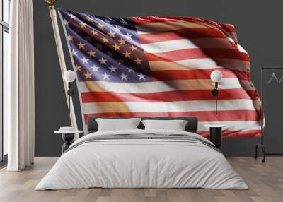 USA flag on the gray background, isolated with clipping path. Wall mural