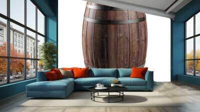 Wooden barrel isolated on white background.  3d illustration Wall mural