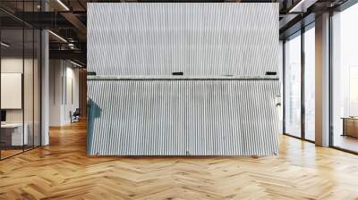 Wall of corrugated metal sheets and air ducts of a factory Wall mural