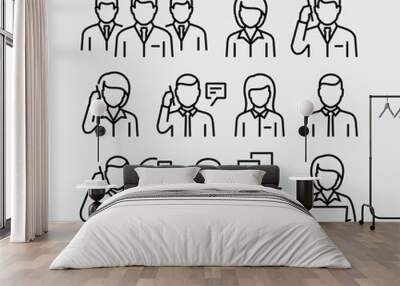 Business Person Vector Line Icons Set Wall mural