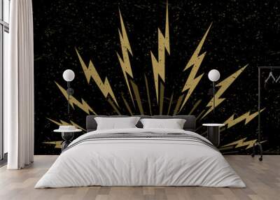 Lightning Bolt Strikes Blast Vector Illustration Design Wall mural