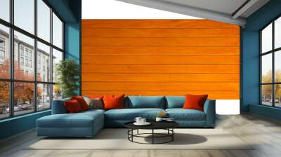 Orange Wood Table , Wood Texture Background Top View Wall mural