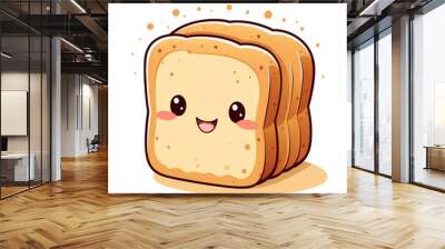 Bread Cartoon Illustration Wall mural