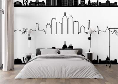 INDIANAPOLIS Indiana SKYLINE City Silhouette
 Wall mural