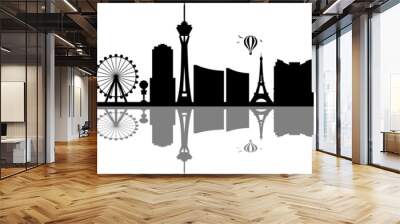 LAS VEGAS City NEVADA Skyline Silhouette Cityscape Vector Wall mural