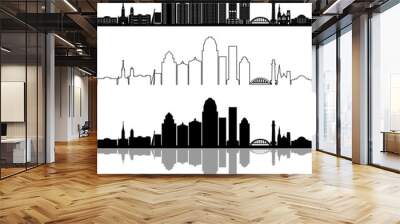 LOUISVILLE Kentucky SKYLINE City Silhouette
 Wall mural