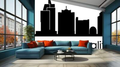 SAN JOSE City California Skyline Silhouette Cityscape Vector Wall mural