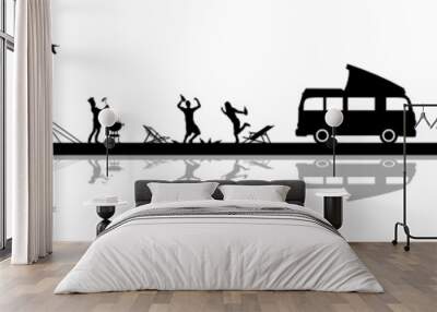 Silhouette Camping Wall mural