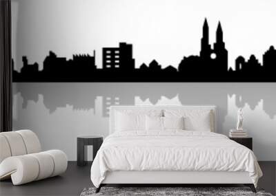 Skyline einer Stadt Wall mural