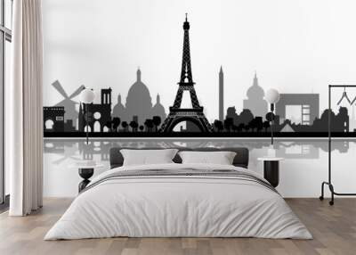 Skyline Paris detailliert Wall mural