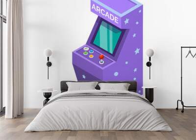 Arcade machine retro game device symbol isometric illustration vector  Wall mural