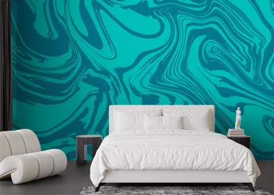 Teal background with swirling marble effect pattern using liquify. Vector has copy space with room for text and images. Great for backdrops, banners and textile. Wall mural