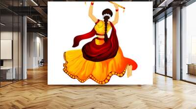 Vector illustration of happy navratri celebration background Wall mural