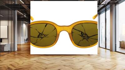 broken sunglasses fashioned from plastic isolated on white backg Wall mural