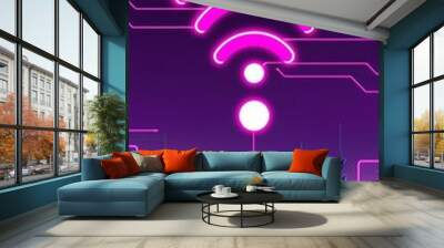 Cityscape with Wi Fi internet connection, 5G wireless data technology. This urban skyline symbolizes modern communication and digital networks showcasing smart city access and hotspot zone (19) Wall mural