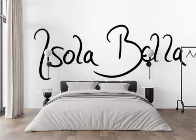 Isola Bella Handwritten black on white  Wall mural