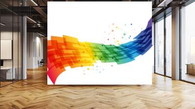 abstract motion background, geometric colorful wave Wall mural